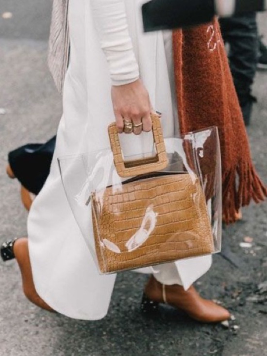STAUD Handbags - Staud Shirley Bag in Tan Croc